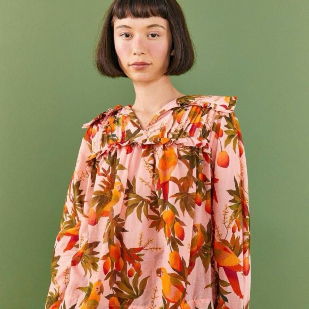 FARM Rio Women's Pink Mango Trees Blouse